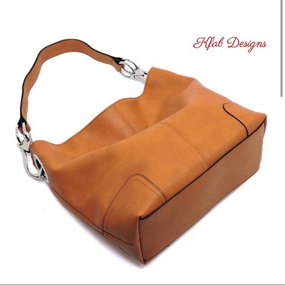 New! Sale 🎉 Brown Large Classic Bucket Vegan Leather Bag Purse - Picture 3 of 6